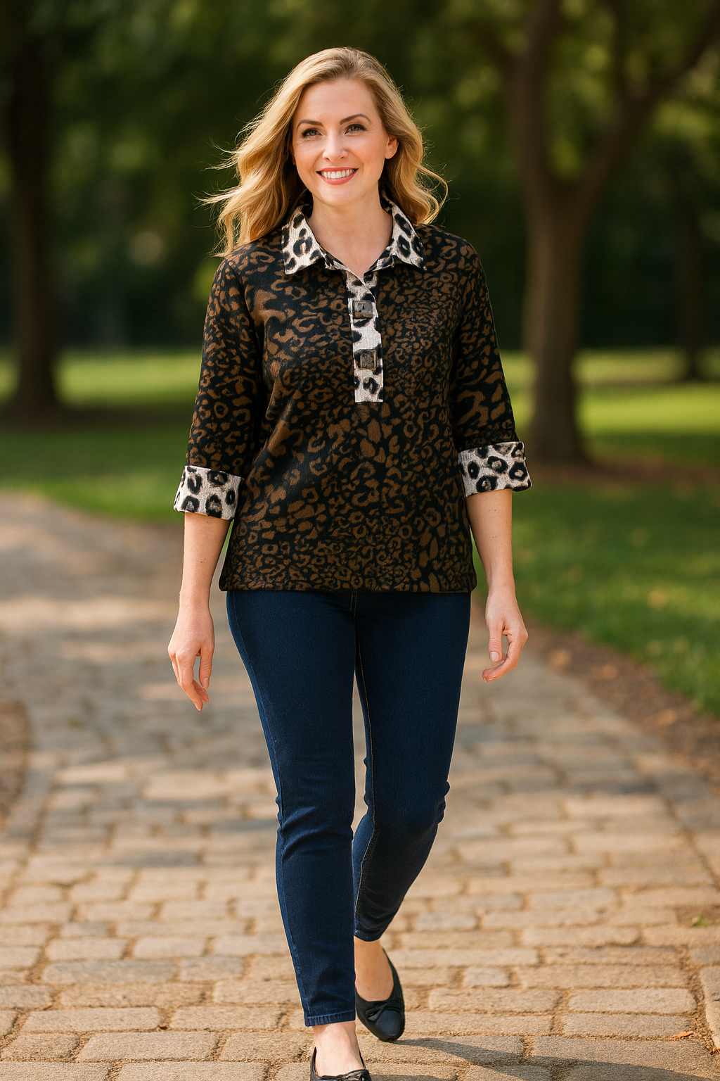 Woven Jacquard Tunic - Multi Animal Print