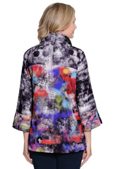 Woven Jacket with Wire Collar - Petite - Abstract Multi