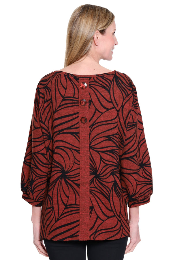 Brushed Knit Popover Tunic - Plus - Spice