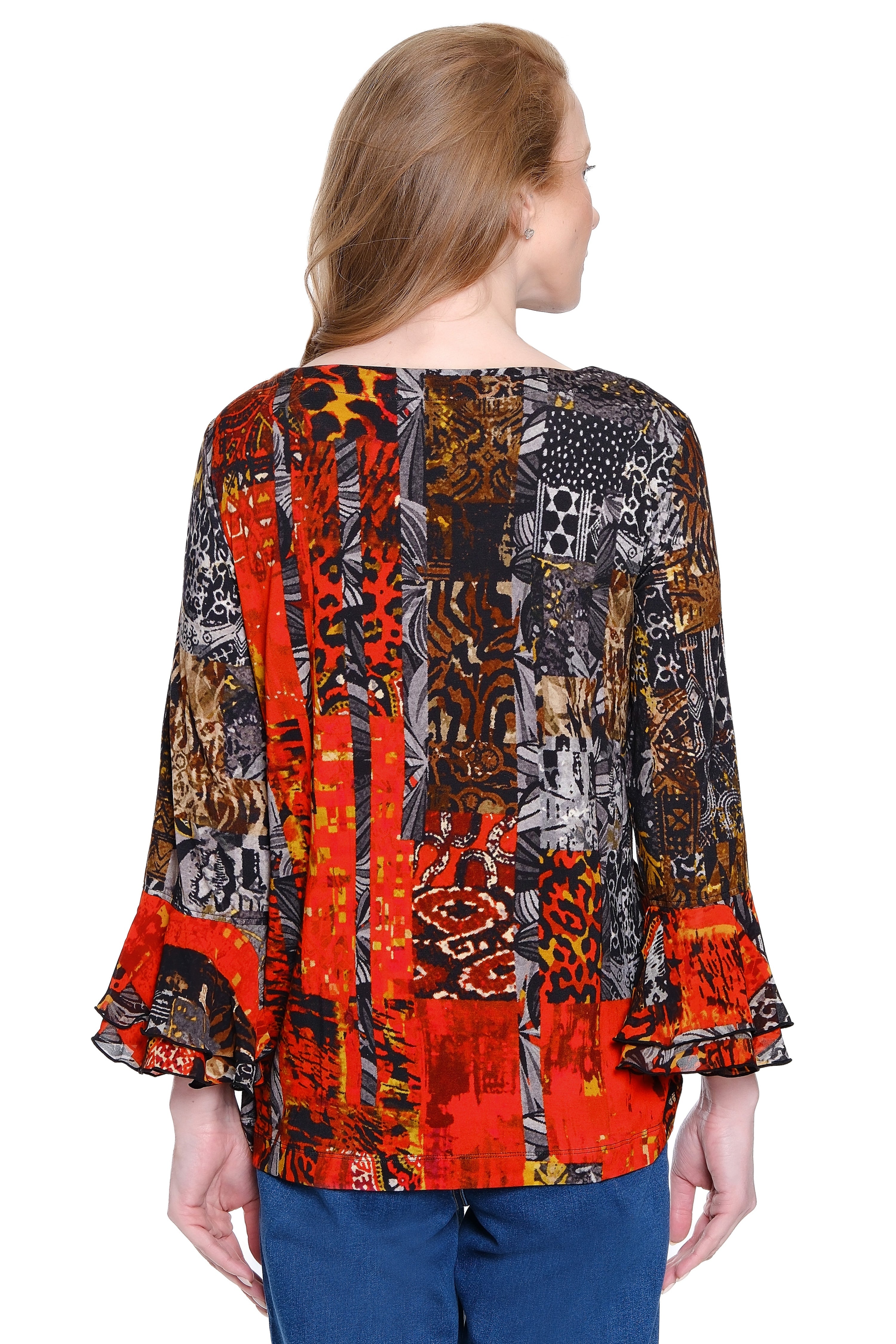 Knit Popover Print Tunic - Plus - Multi
