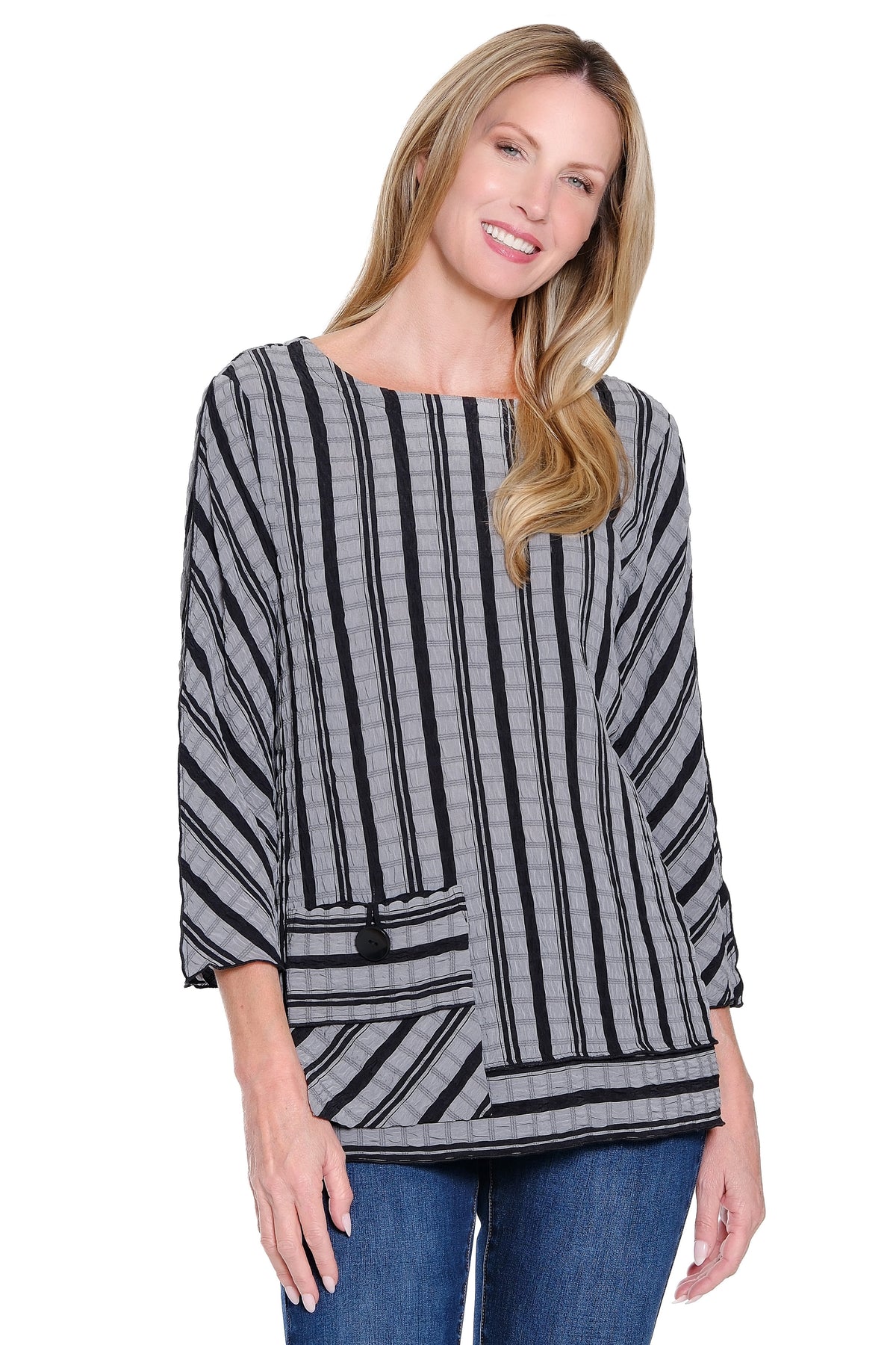 トップス Alumu jacquard design 2way tunic tops PURE JILL BUTTON-FRONT TUNIC | JJill