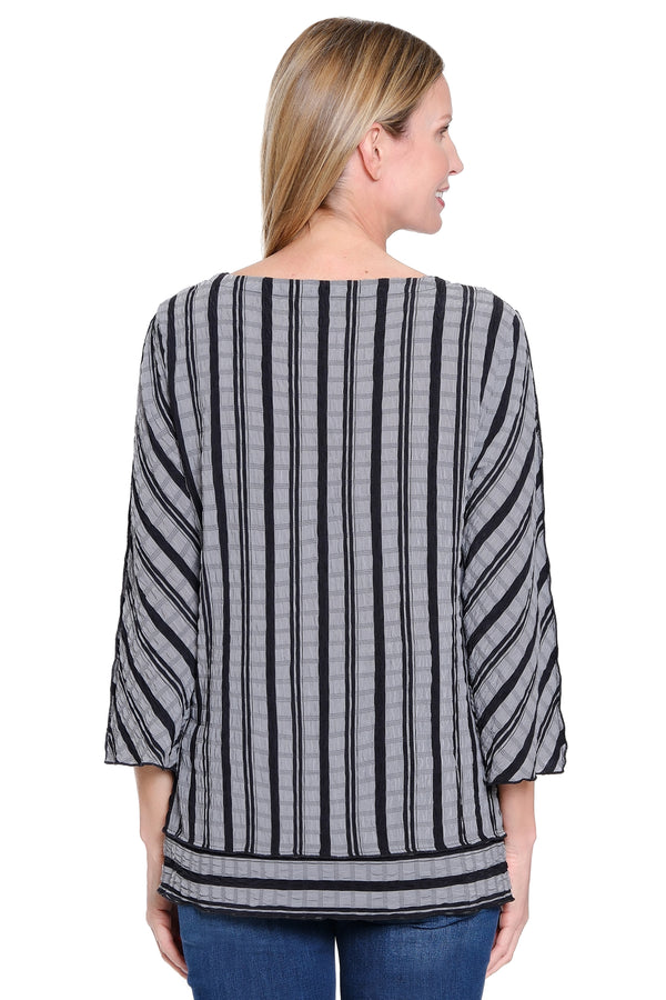 Textured Yarndye Woven Tunic - Ash