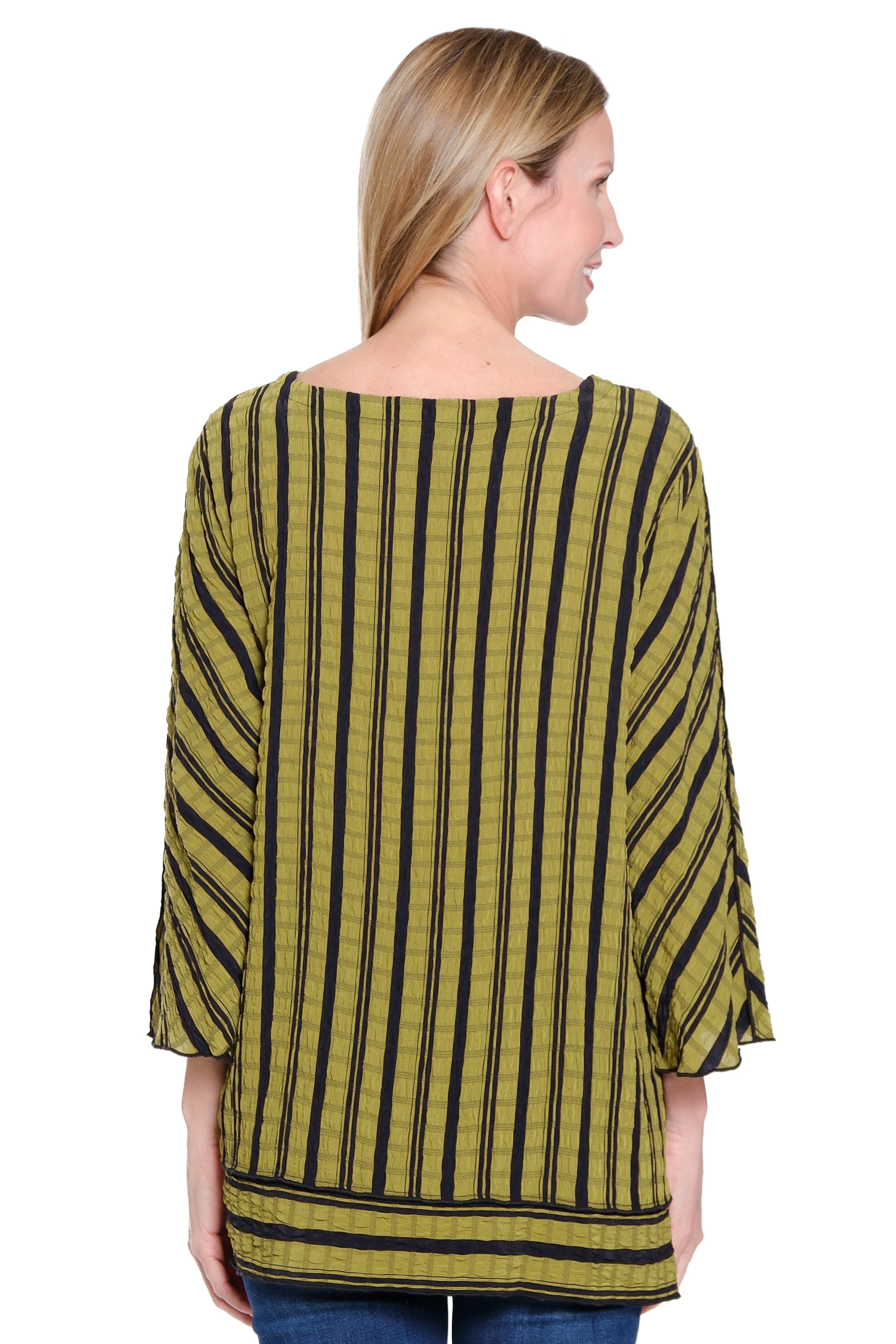 Textured Yarndye Woven Tunic - Plus - Harvest