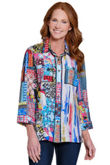 Print Tunic with Chest Pockets - Plus - Multi