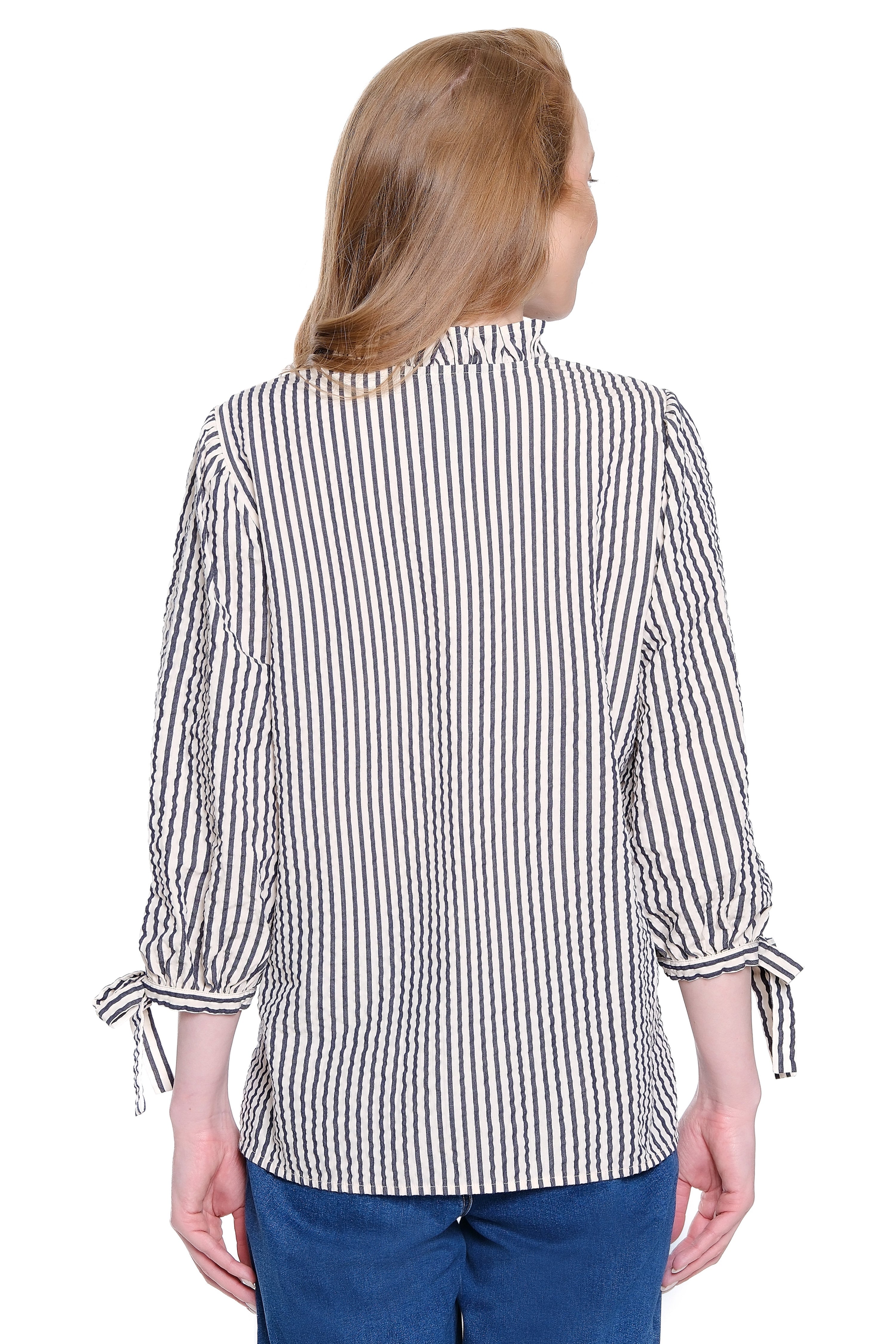 Popover Top with Ruffle Detail - Stripe