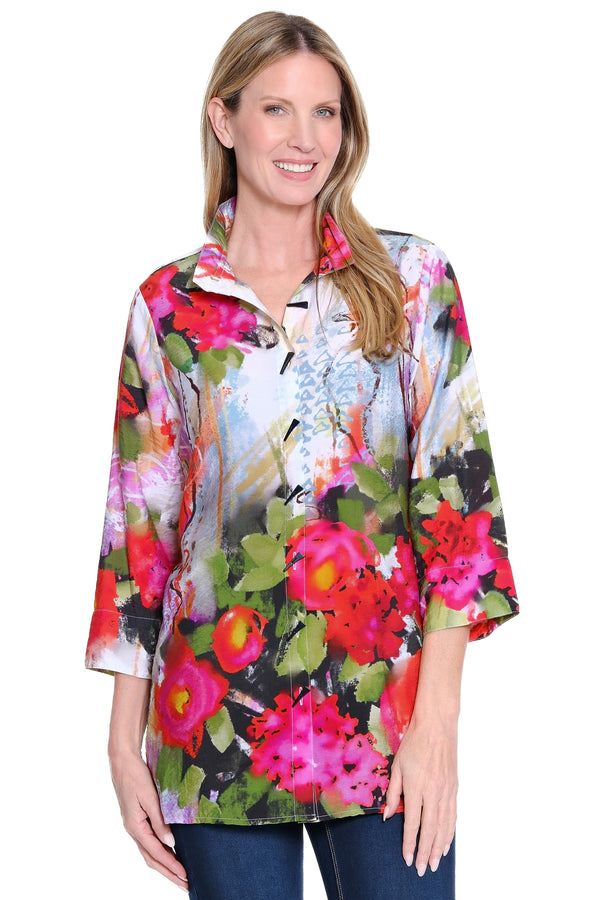 Woven Print Tunic - Petite - Floral Multi