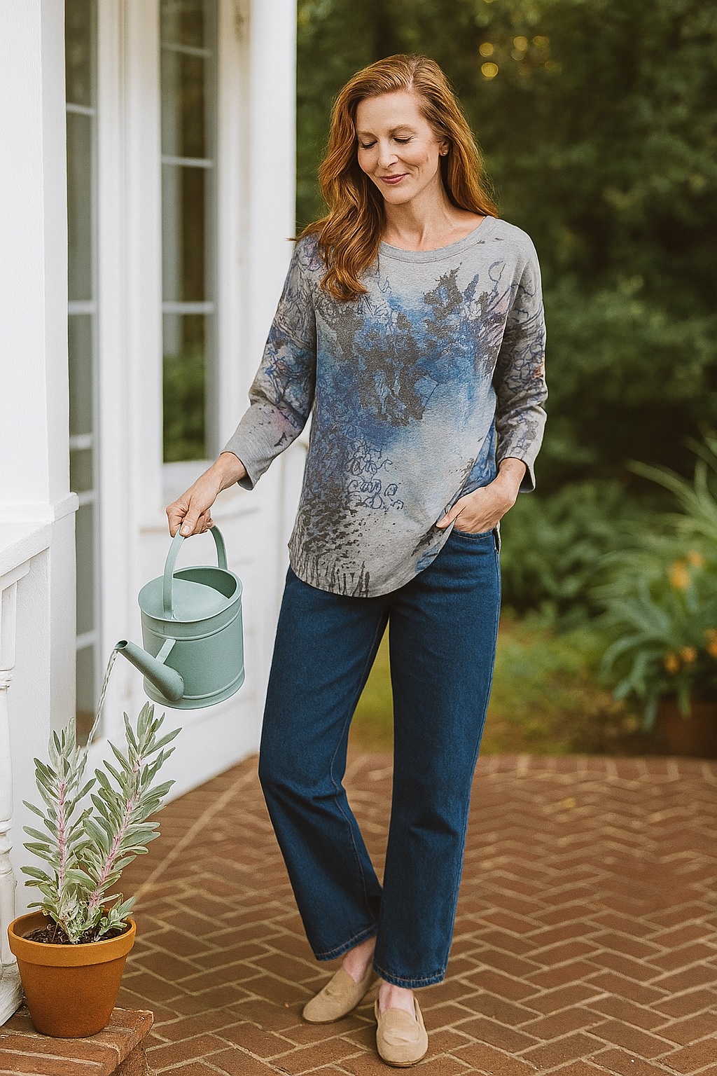 Knit Tunic with Dolman Sleeves - Multi