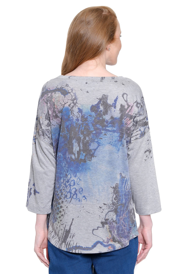 Knit Tunic with Dolman Sleeves - Multi