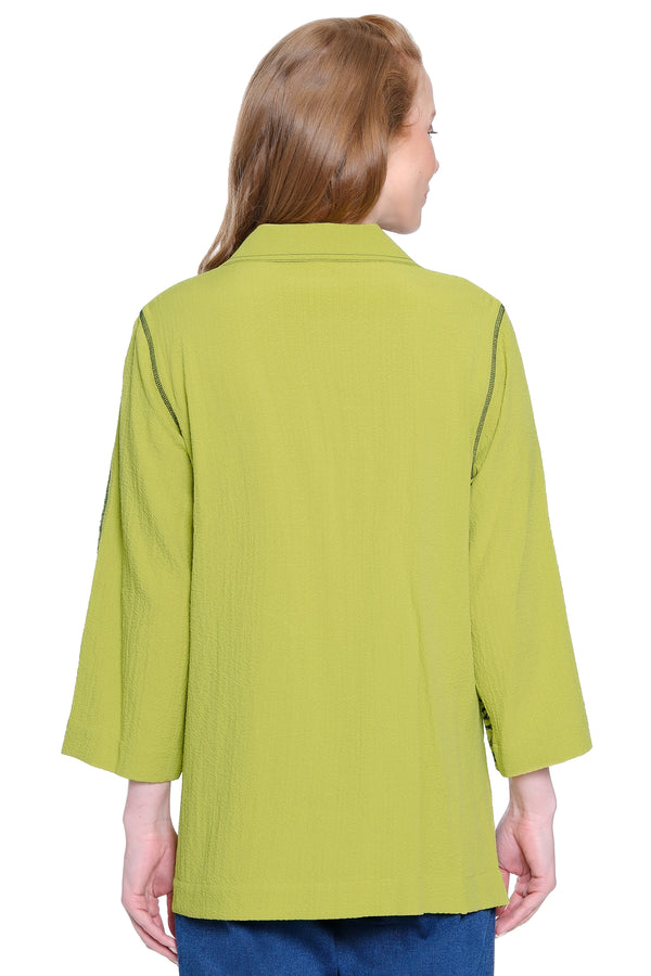 Woven Tunic with Patch Pocket - Citron