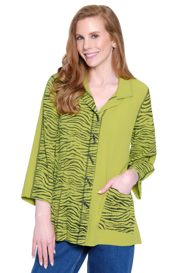 Woven Tunic with Patch Pocket - Citron