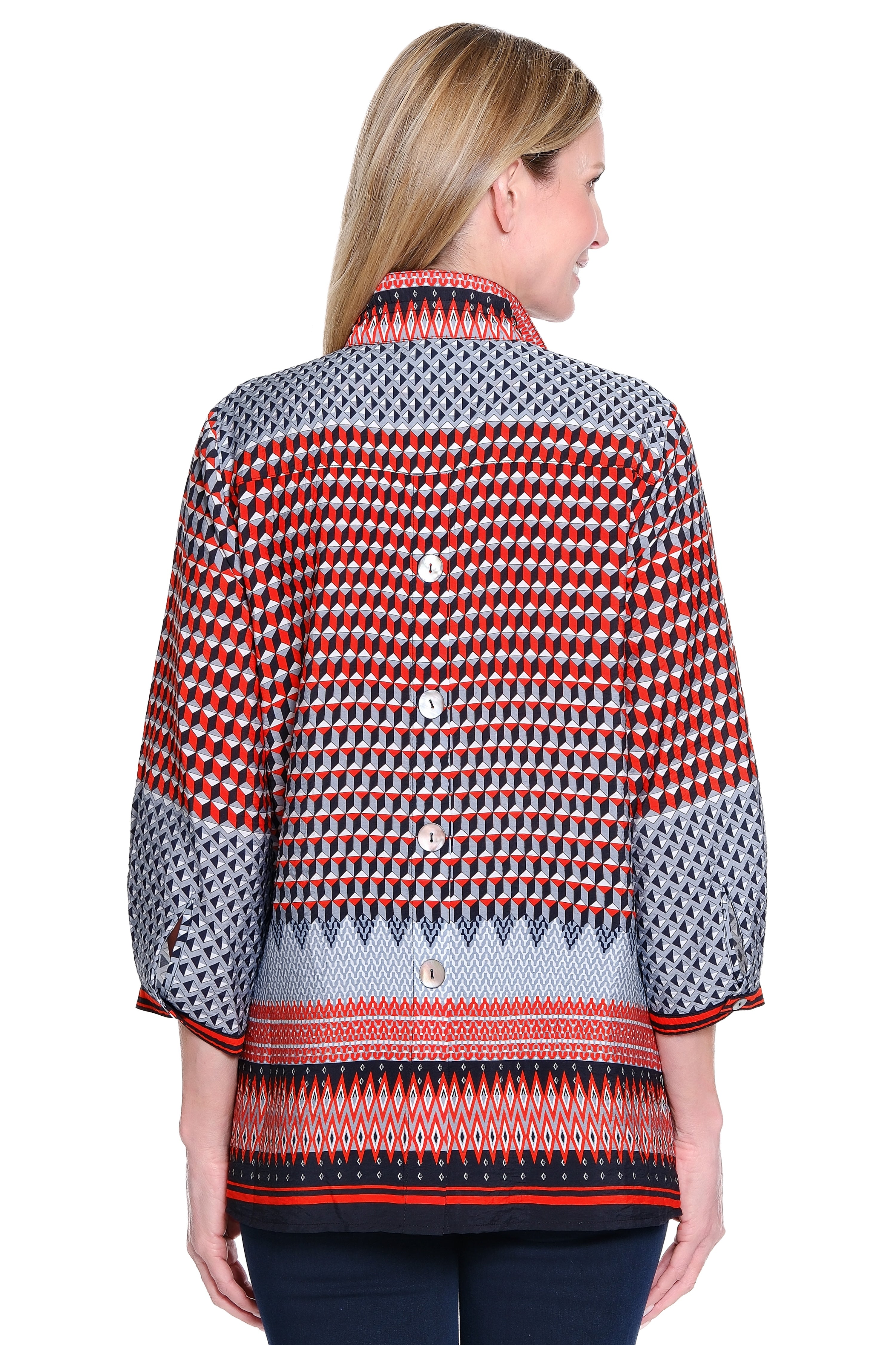 Woven Tunic with Wire Collar - Plus - Multi