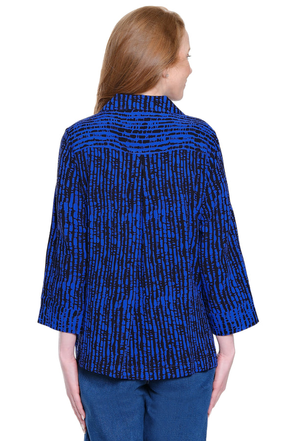 Button-Front Tunic with Patch Pocket - Royal