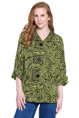 Woven Tunic with Cuff Sleeves - Plus - Citron