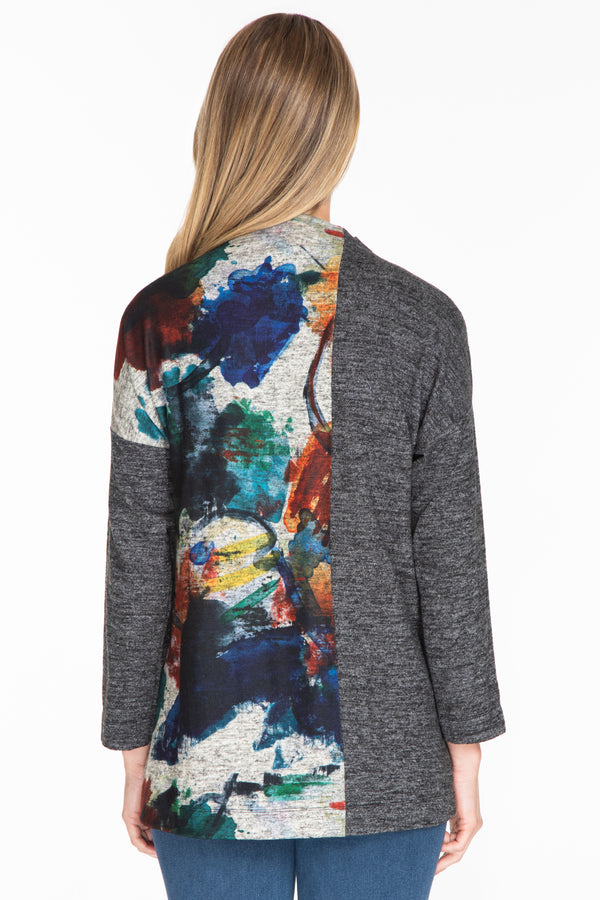 Funnel Neck Tunic - Women's - Abstract Multi
