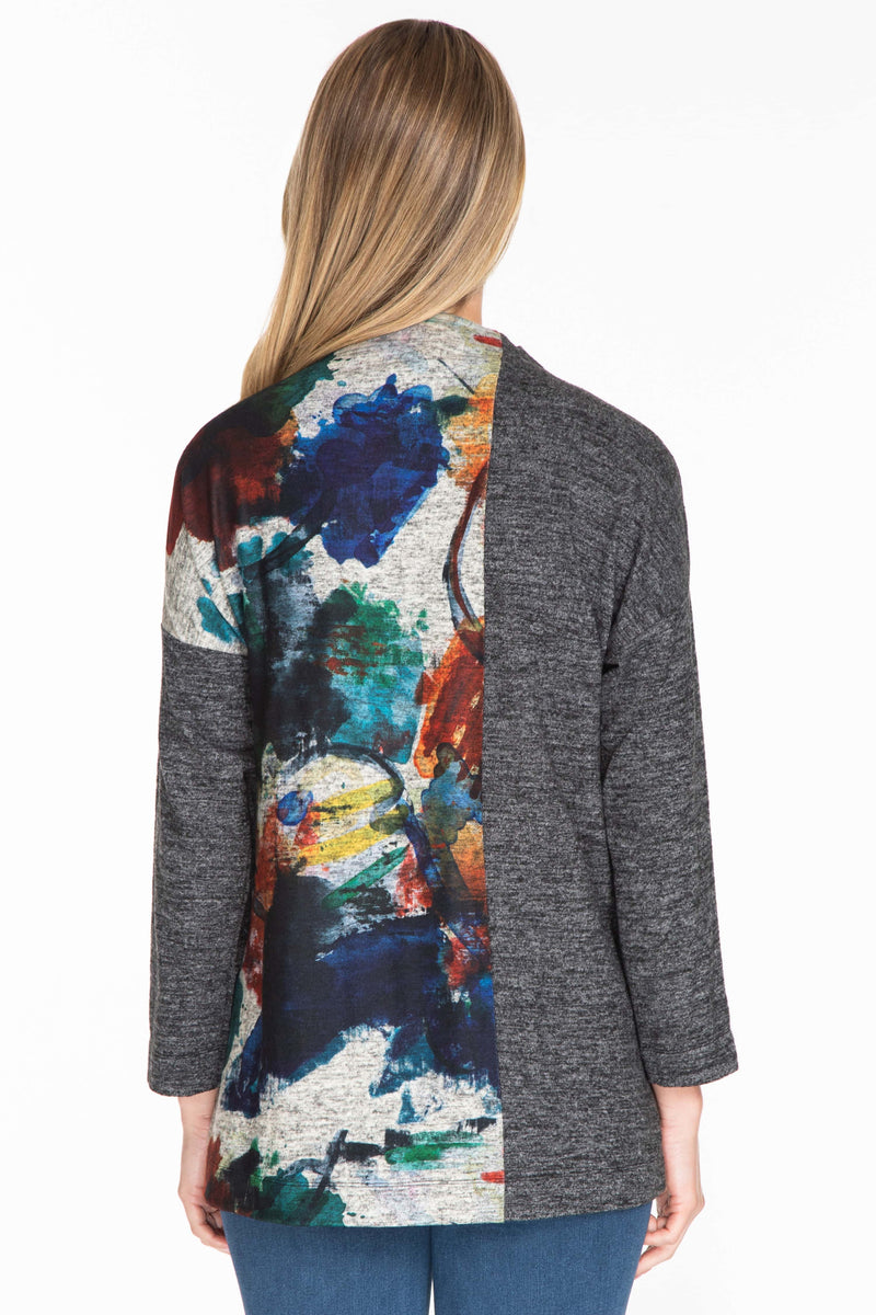 Funnel Neck Tunic - Women's - Abstract Multi