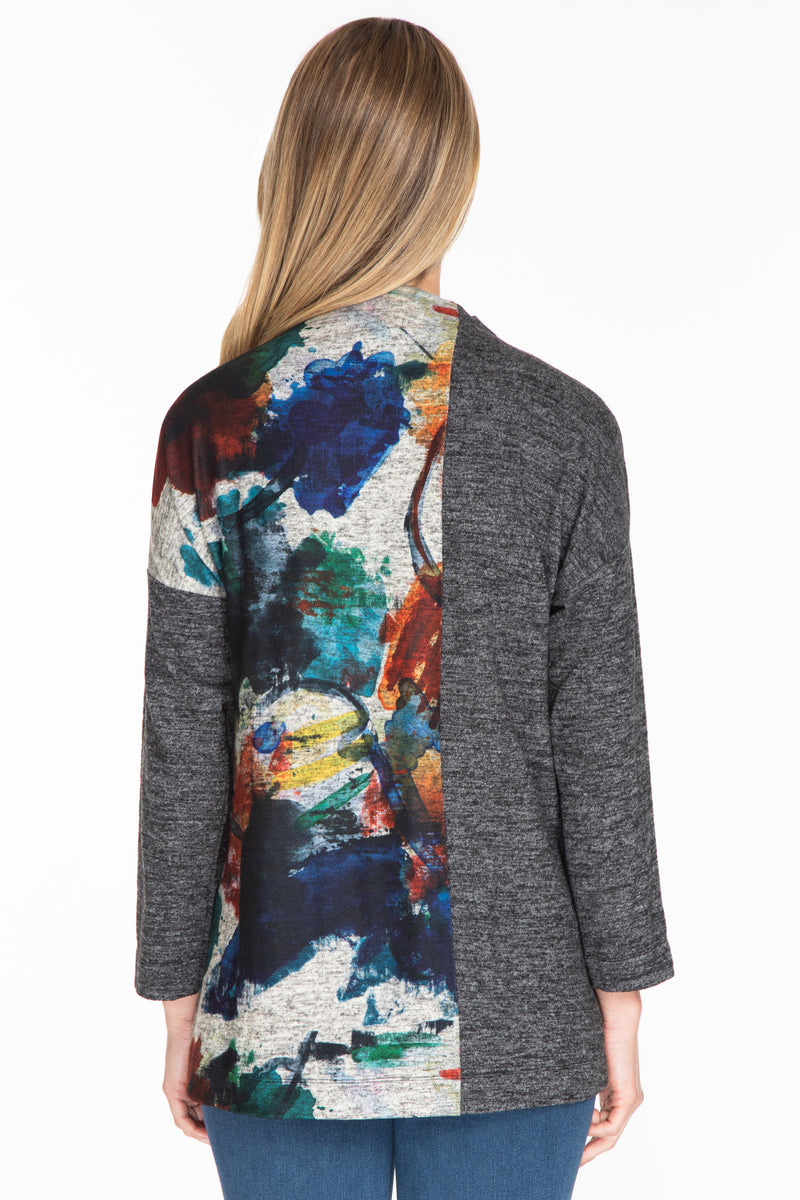 Funnel Neck Tunic - Abstract Multi
