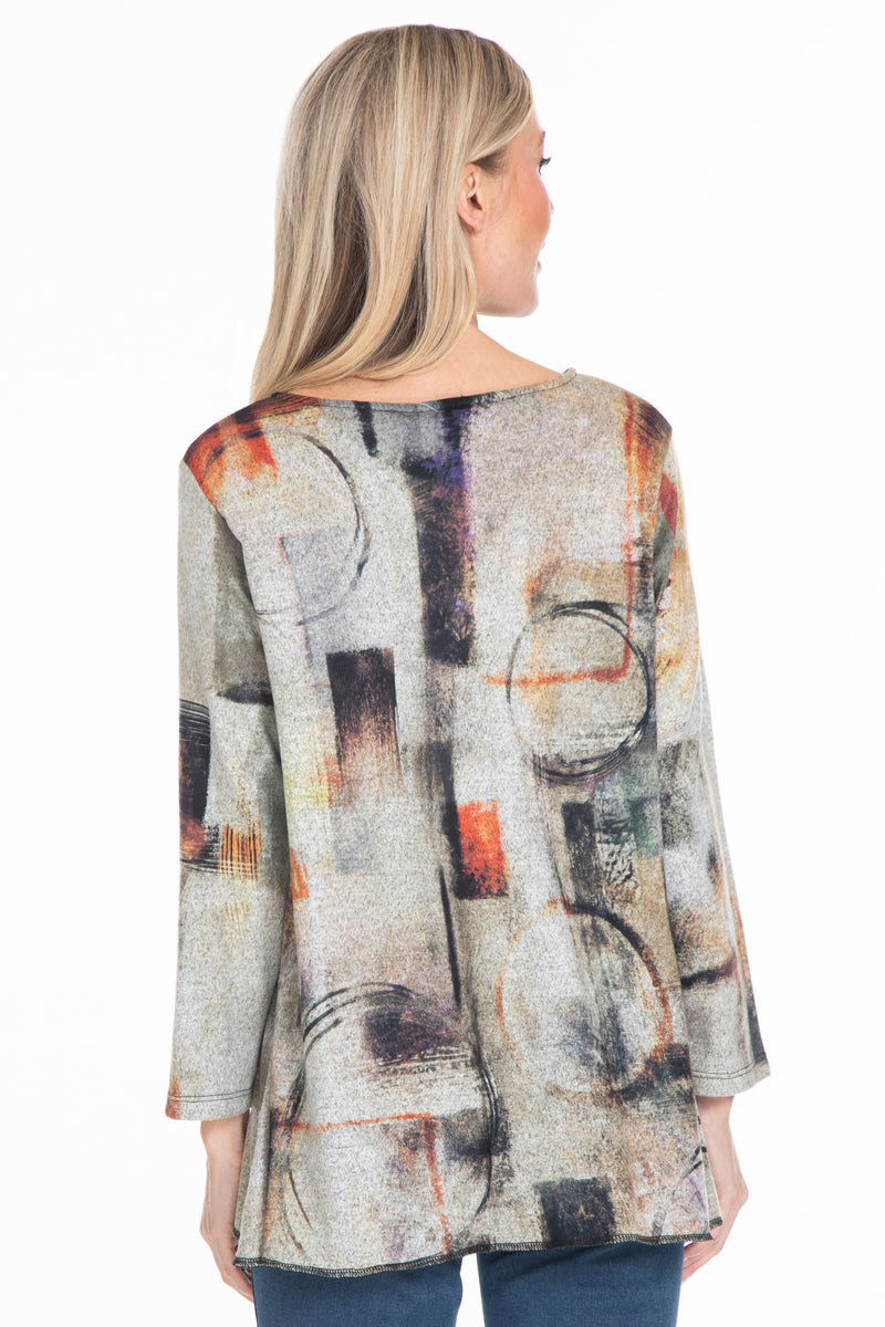 Knit Print Tunic - Women's - Abstract Multi
