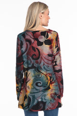 Knit Jacquard Tunic - Women's - Print