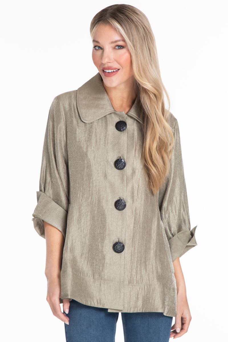 Woven Shimmer Jacket - Dark Taupe