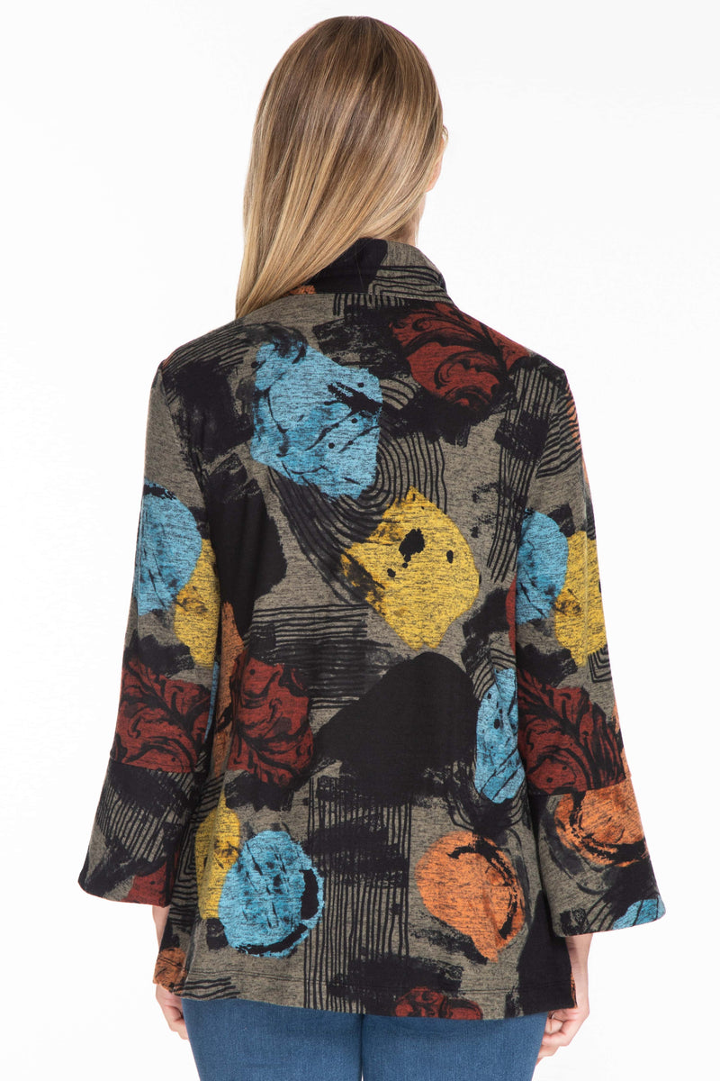 Print Knit Jacket - Circle Multi