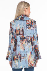 Bell Sleeve Tunic - Petite - Abstract Multi