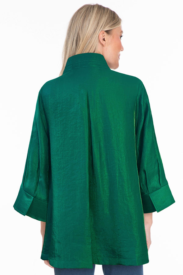 Woven Shimmer Jacket - Emerald