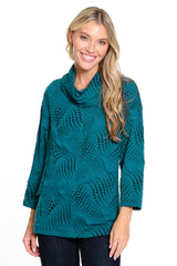 Knit Jacquard Tunic - Women's - Peacock