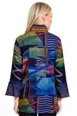 Printed Brushed Knit Jacket - Petite - Multi