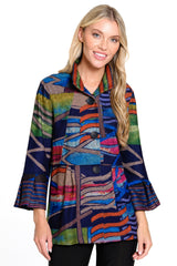 Printed Brushed Knit Jacket - Petite - Multi