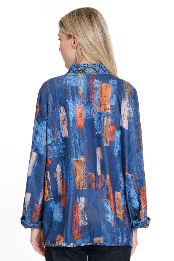 Reversible Printed Knit Jacket - Petite - Multi