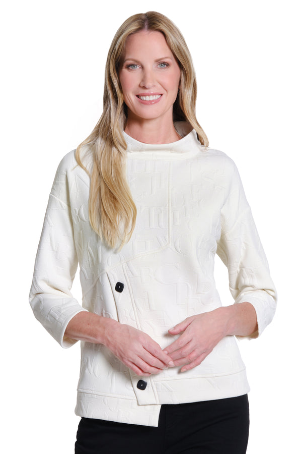 Jacquard Logo Knit Tunic - Winter White