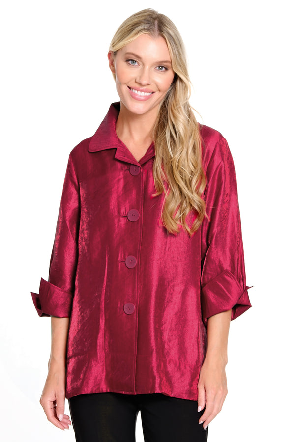 Woven Shimmer Jacket - Red