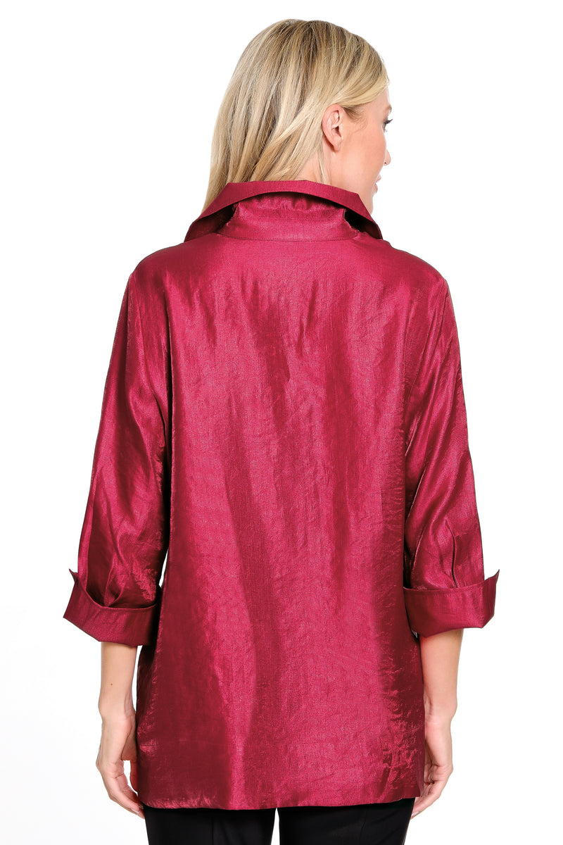 Woven Shimmer Jacket - Red