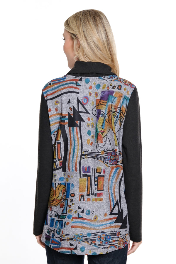 Printed Knit Tunic - Abstract Multi