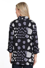 Woven Jacquard Print Jacket - Women's - Black