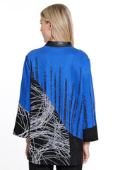 Faux Knit Suede Jacket - Women's - Cobalt