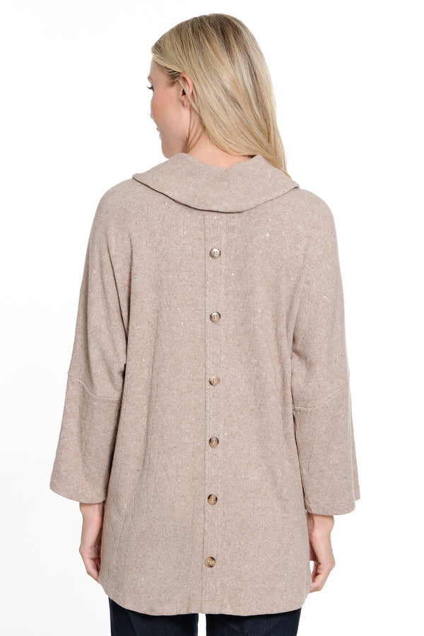 Pointelle Sparkle Sweater - Caramel