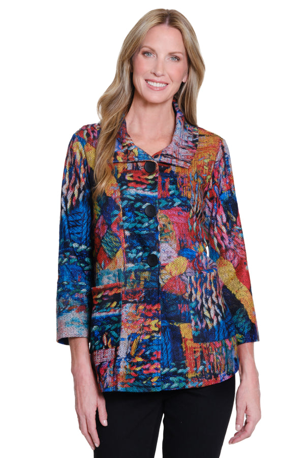 Brushed Knit Jacket - Women's - Multi