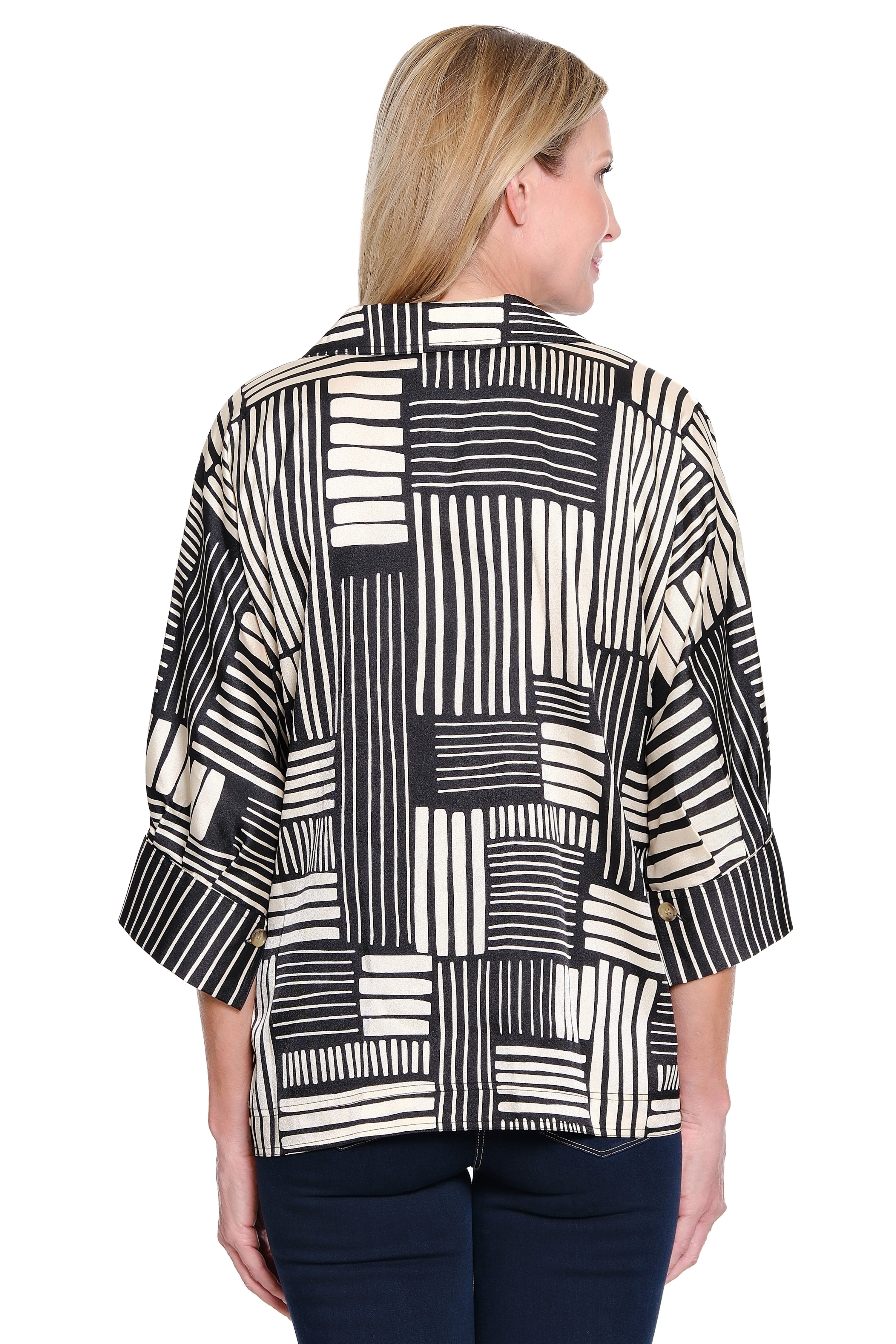 Dolman Sleeve Shirt - Black/Ivory