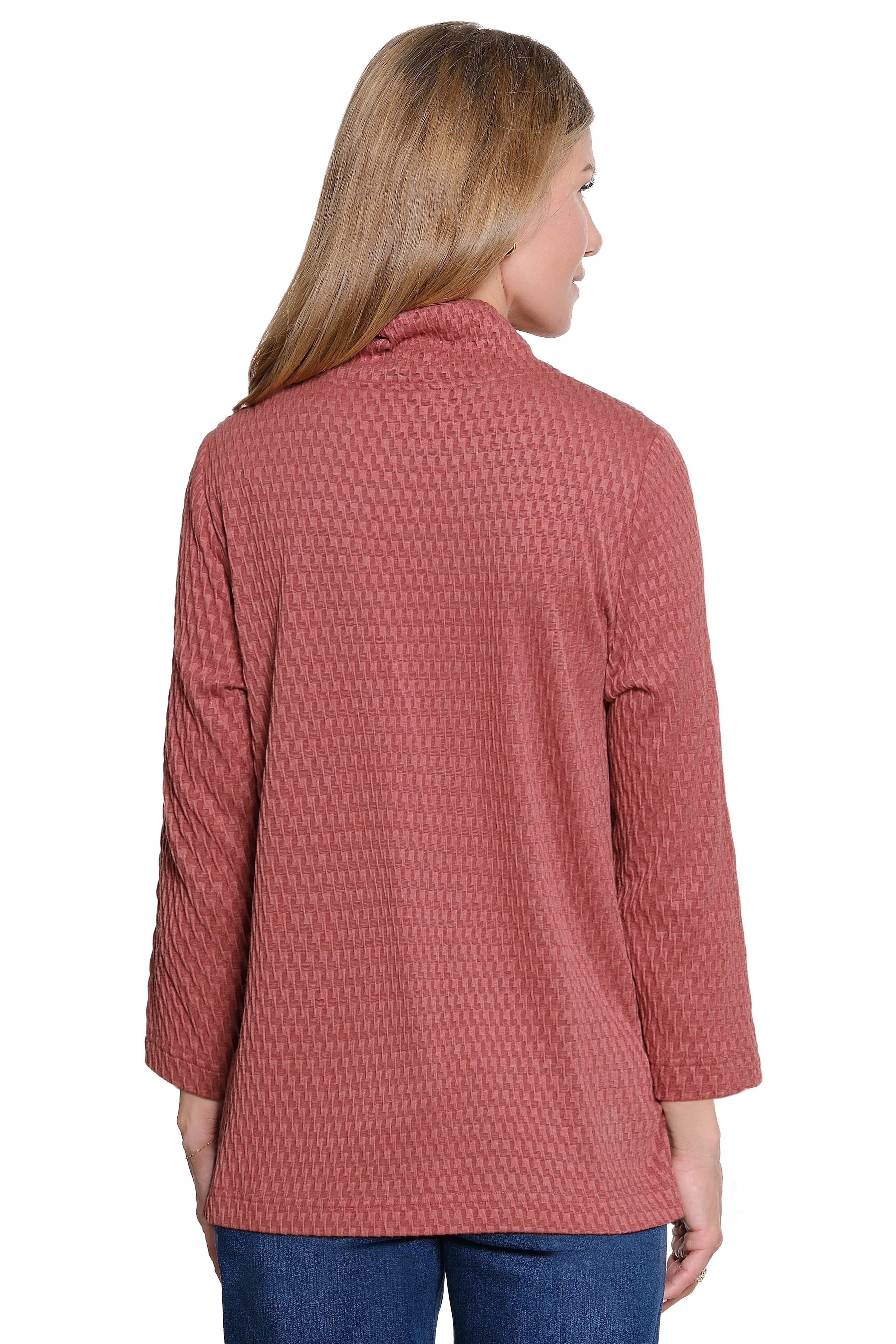 Textured Cowl Neck Tunic - Spice