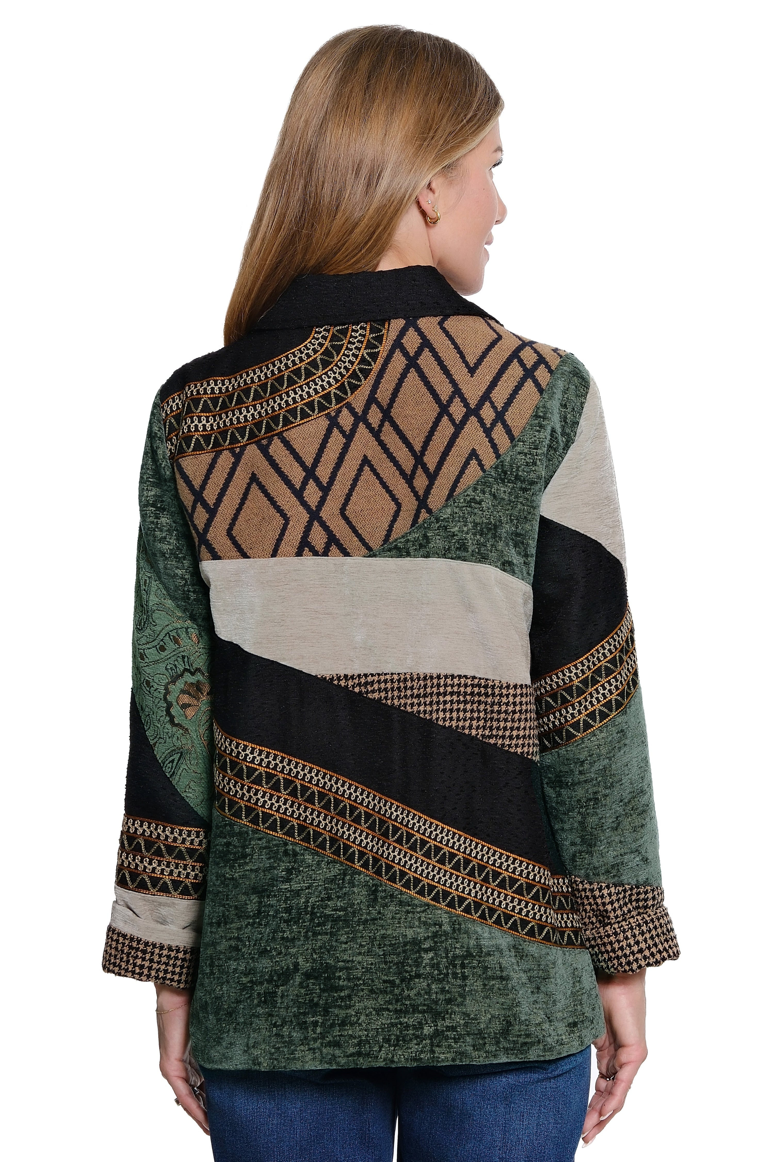 Patch Print Jacket - Antique Green