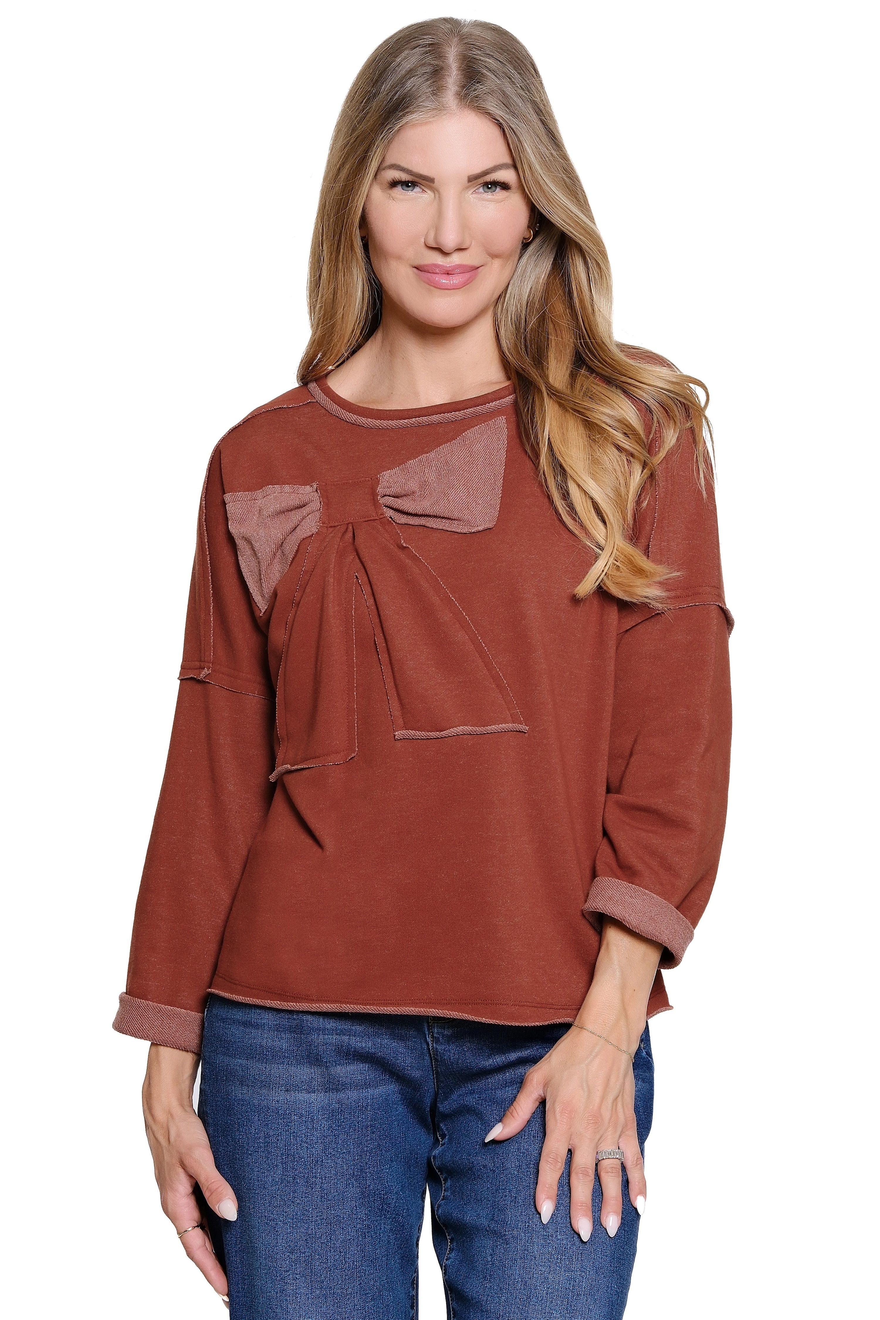 Bow Knit Top - Spice