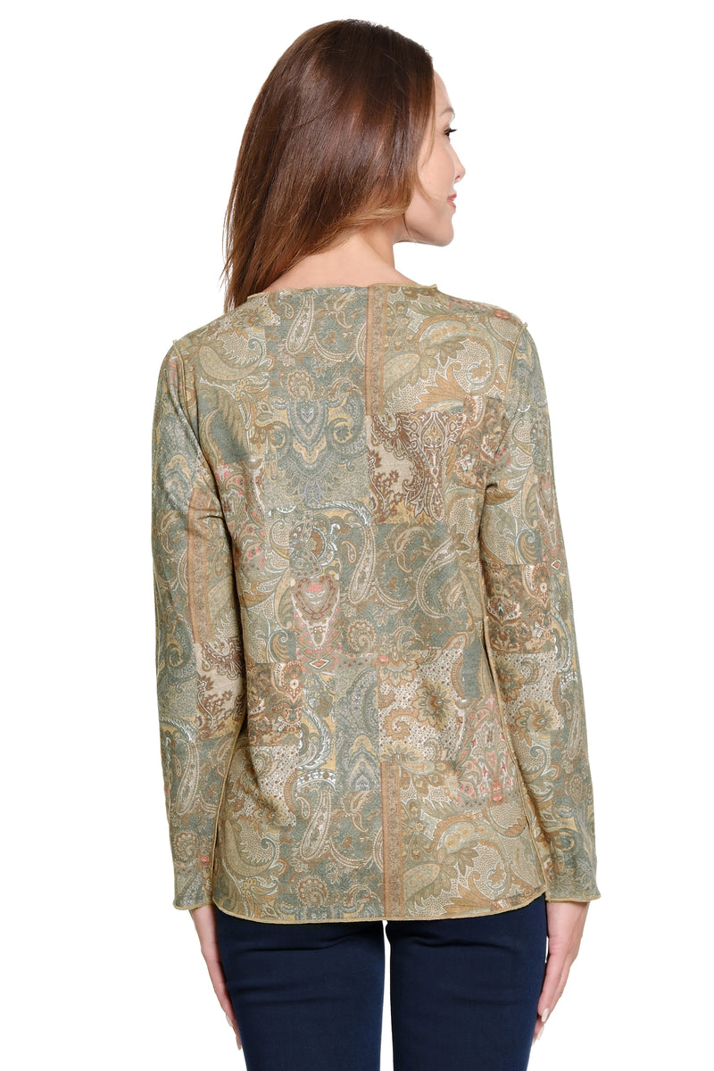 Reversible Print Knit Tunic - Floral Multi