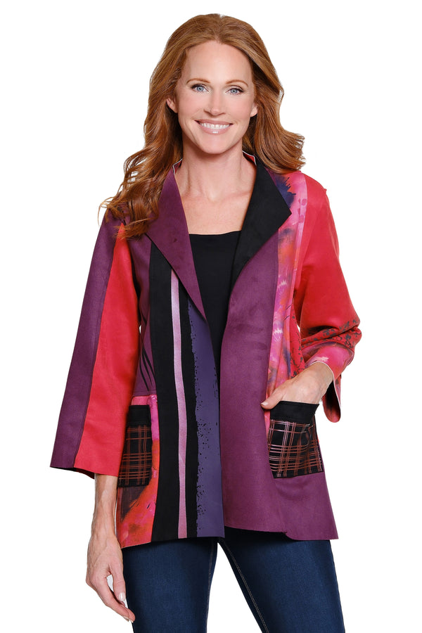 Knit Print Jacket - Plus - Multi