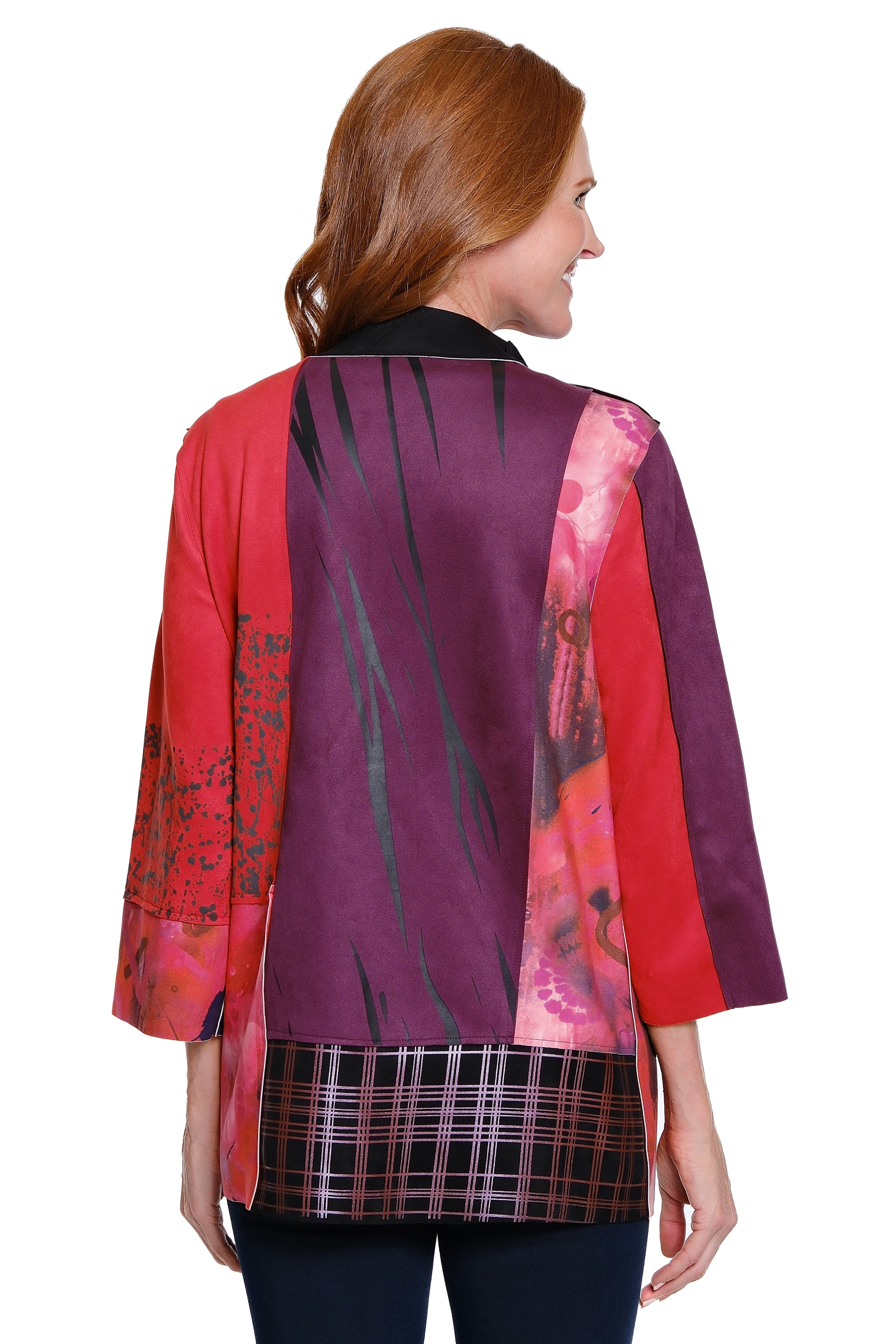 Knit Print Jacket - Plus - Multi