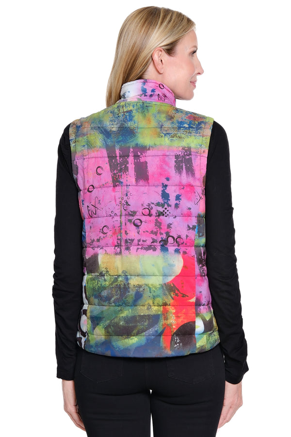 Quilted Reversible Vest - Multi