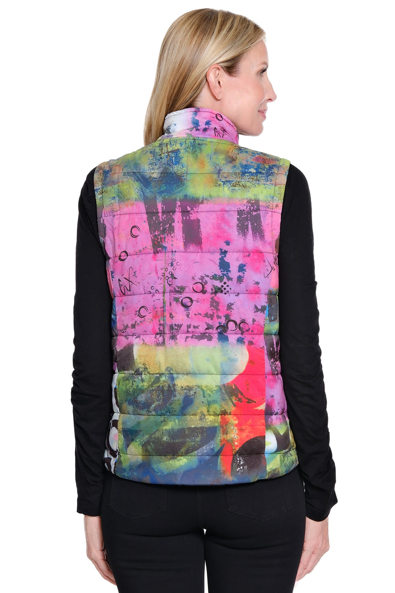 Quilted Reversible Vest - Multi