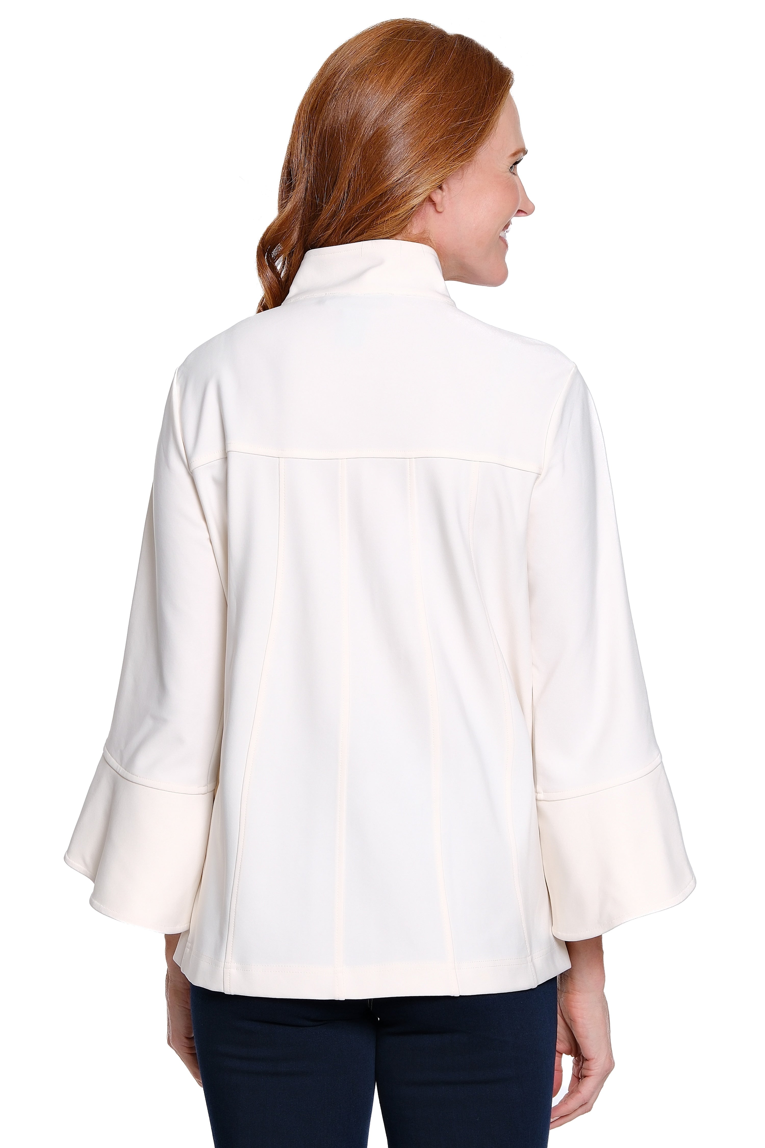 Knit Button-Front Jacket - Winter White