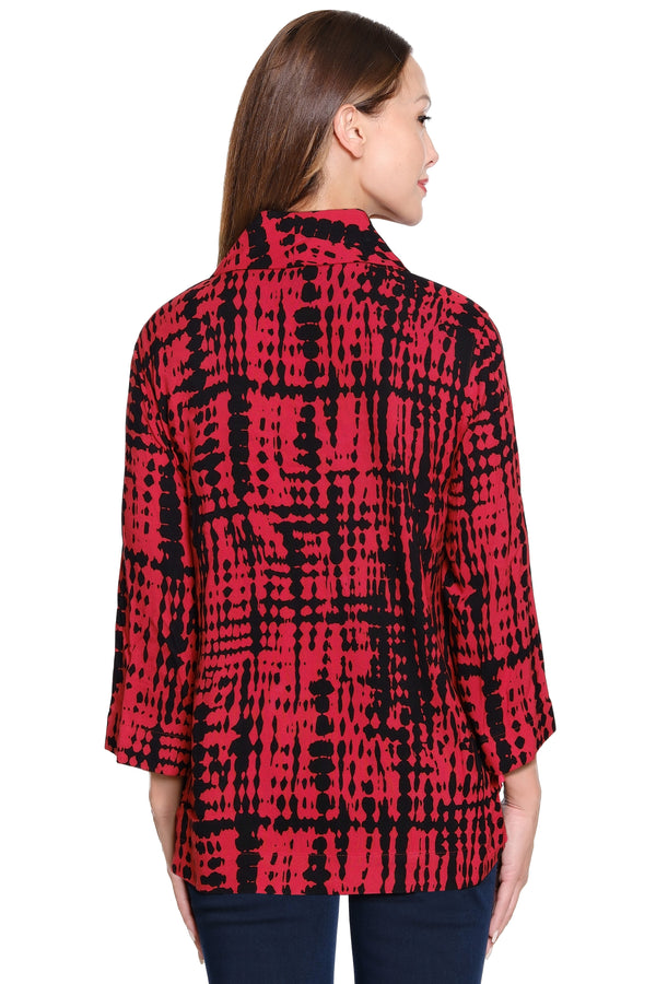 Woven Cowl Neck Tunic - Petite - Black Print
