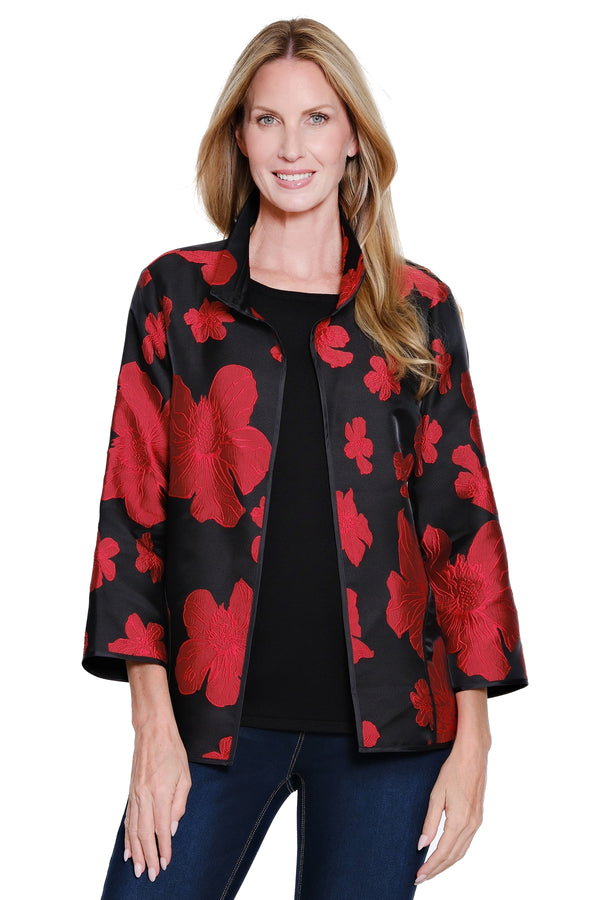 Woven Jacquard Jacket - Plus - Floral Multi